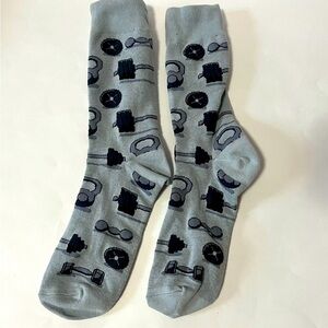 Black and Gray Mid Rise Weight lifting Socks